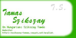 tamas szikszay business card